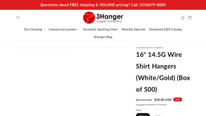 3Hanger Supply - 16 Wire Shirt Hangers