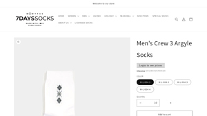 7 Days Socks - Men's Crew Argyle Socks