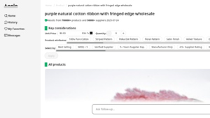 Accio - Purple Natural Cotton Ribbon