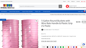 Affordable Buckets - 5 Gallon Round Plastic Buckets