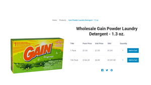 Gain - Wholesale Laundry Detergent