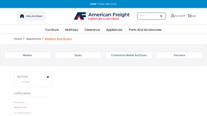American Freight - Washers and Dryers