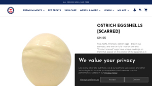 American Ostrich Farms - Scarred Ostrich Eggshells