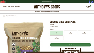 Anthony's Goods - Organic Dried Chickpeas