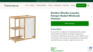 Artex Naman - Bamboo Wooden Laundry Hamper Basket