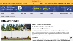 A Vinyl Fence - Newbury White Full Privacy Fence
