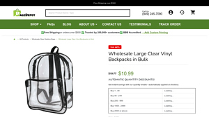 Bagz Depot - Clear Vinyl Backpacks