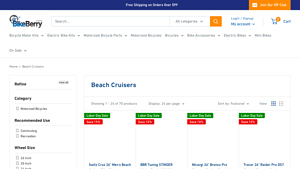 BikeBerry - Beach Cruiser Motorized Bikes
