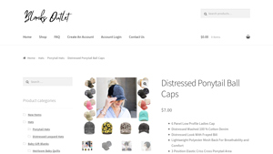 Blanks Outlet - Distressed Ponytail Ball Caps