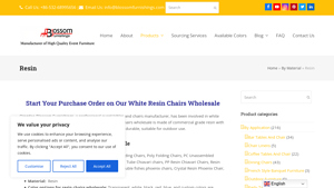 Blossom Furnishings - White Resin Chairs