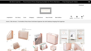 Blumonaco - Fontvieille Rose Gold Desk Organizer Set