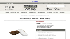 Bulk Apothecary - Wooden Dough Bowl for Candle Making