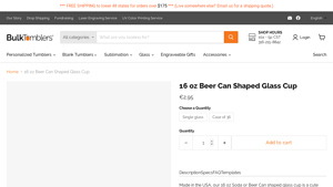 Bulk Tumblers - 16 oz Beer Can Shaped Glass Cup