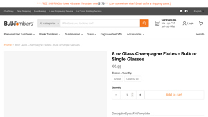 Bulk Tumblers - 8 oz Glass Champagne Flutes