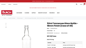 Burch Bottle - 50ml Tennessee Glass Bottle