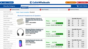 CableWholesale - Bluetooth Wireless Earbuds w/ Charging Case