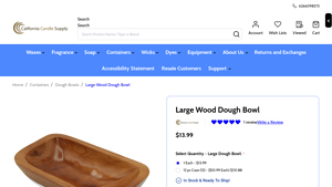 Calc Candle Supply - Large Cherry Wood Dough Bowl