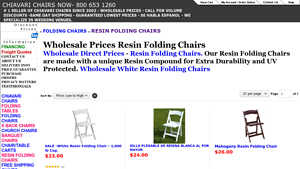 California Chiavari Chairs - White Resin Folding Chairs