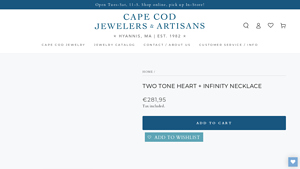 Cape Cod Jewelers - Two Tone Heart + Infinity Necklace