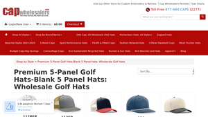 Cap Wholesalers - Blank 5 Panel Golf Hats
