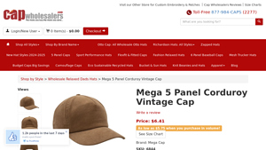 Mega Cap - 5 Panel Corduroy Vintage Cap