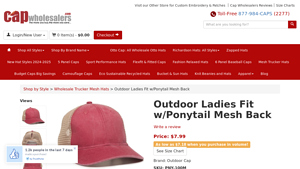 Outdoor Cap - Outdoor Ladies Fit w/ Ponytail Mesh Back