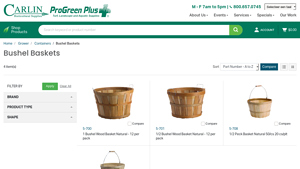 Carlinsales - Natural Wood Bushel Baskets