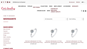 Ceri Jewelry - Women's Wholesale 3 CT Star Moissanite Ring