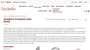 Ceri Jewelry - Wholesale Stainless Steel Rings