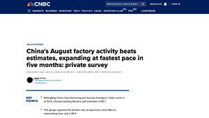 CNBC - China's Manufacturing Recovery