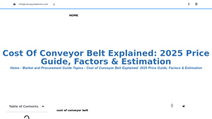 Conveyor Belt - Pricing Guide