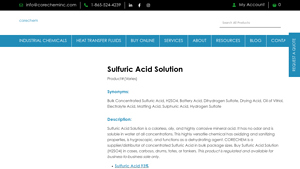 CoreChem Inc - Sulfuric Acid Solution