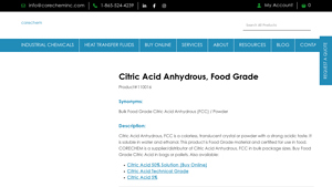 Corechem - Citric Acid Anhydrous