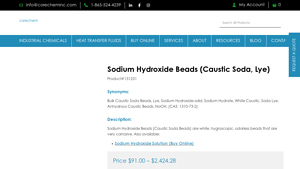 CoreChem Inc - Sodium Hydroxide Beads