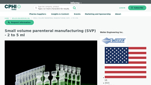 Weiler Engineering Inc. - Small Volume Parenteral Manufacturing