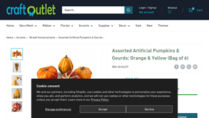 Craft Outlet - Assorted Artificial Pumpkins & Gourds