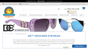 DE™ Designer Eyewear - Bulk Rhinestone Sunglasses