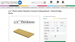 Cutting Board Company - Custom Amber Bamboo Cutting Board