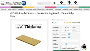 Cutting Board Company - Custom Amber Bamboo Cutting Board