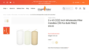 DLight - Unscented Pillar Candles