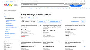 eBay - Ring Settings Without Stones