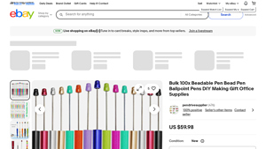 Unbranded - Bulk 100x Beadable Ballpoint Pens