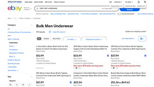 eBay - Bulk Men's Underwear