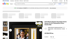 Golden State Art - 10x10 Black Shadow Tassel Box Frame