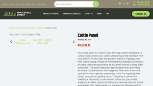 Edge Wholesale Direct - Cattle Panel 16' x 50 Galvanized Steel