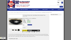 Ehayes - Tri Corner Pirate Hat