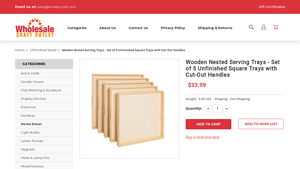 ehobbycraft - Wooden Nested Serving Trays Set