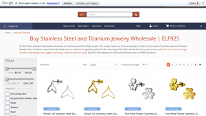 ELF925 - Wholesale Stainless Steel and Titanium Jewelry