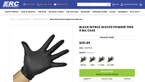Ercwipe - Black Nitrile Gloves