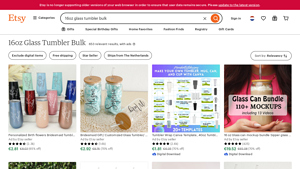 Etsy - 16oz Glass Tumbler Bulk